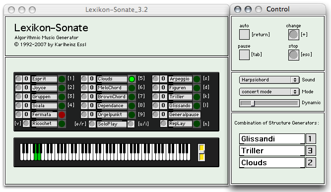 User-Interface der Lexikon-Sonate