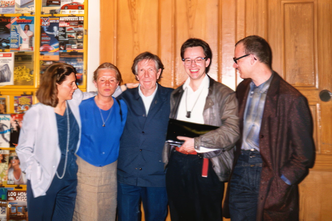 John Cage and Karlheinz Essl 1988 in Vienna